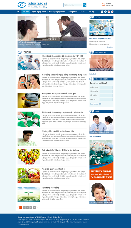 Thiết kế website dịch vụ y tế Kênh Bác Sĩ